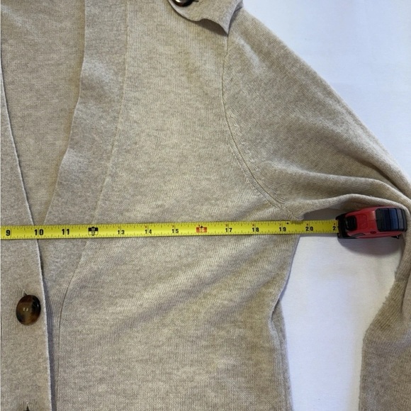 Sea Bleu 90% Wool 10% Cashmere Women's Tan Sweater with Button Accents - Picture 6 of 6